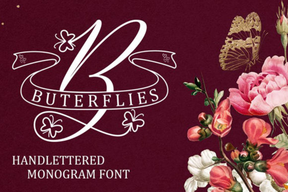 Butterflies Monogram: An Elegant Handwritten Font for Crafters